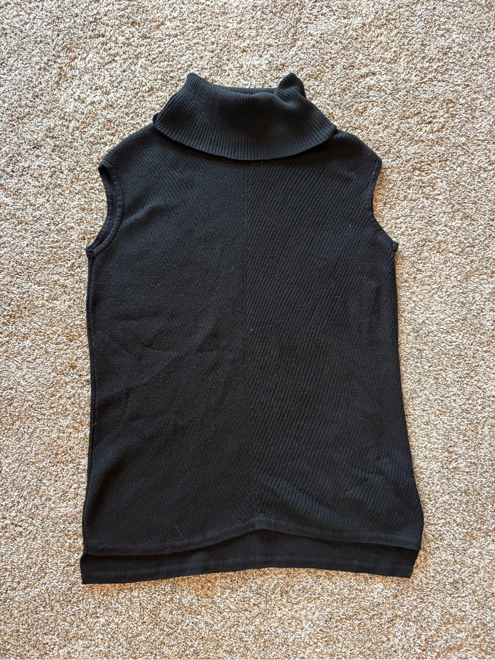 Black Sleeveless Turtleneck Sweater - Women